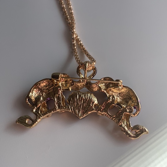 Betsey Johnson Elephant Necklace/Brooch - Picture 4 of 4